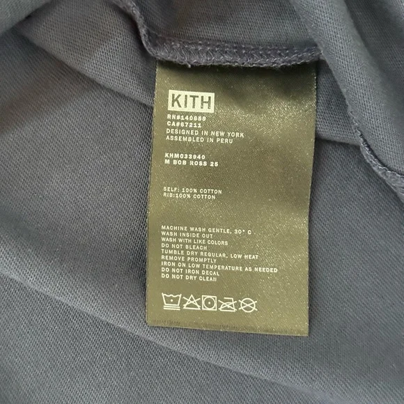 Men's KITH Bob Ross Happy Accidents Quote khm033940-413 Tee Nocturnal Sz Large - Picture 3 of 11